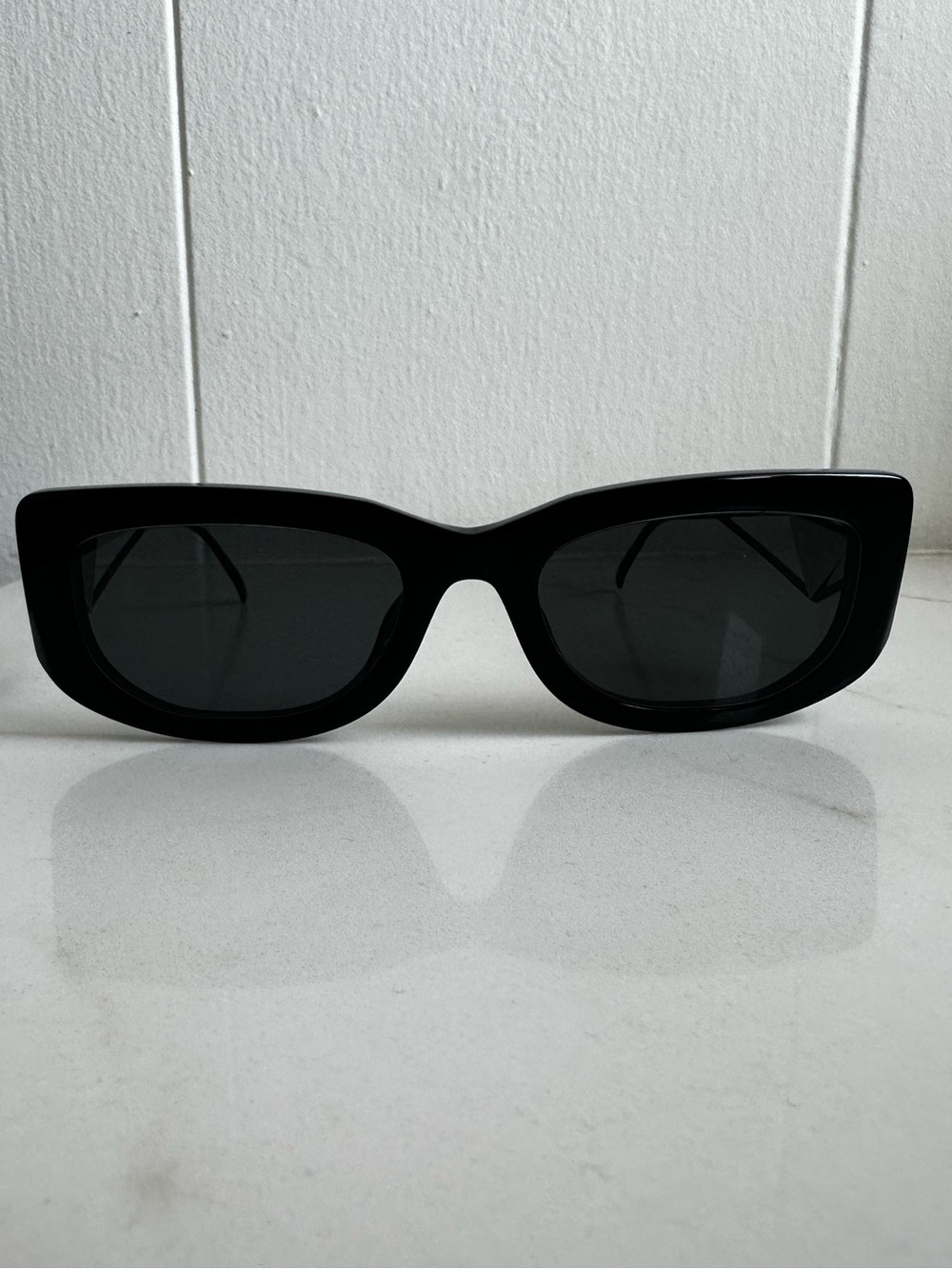 Prada PR14YS Black Rectangular Cat-Eye Sunglasses